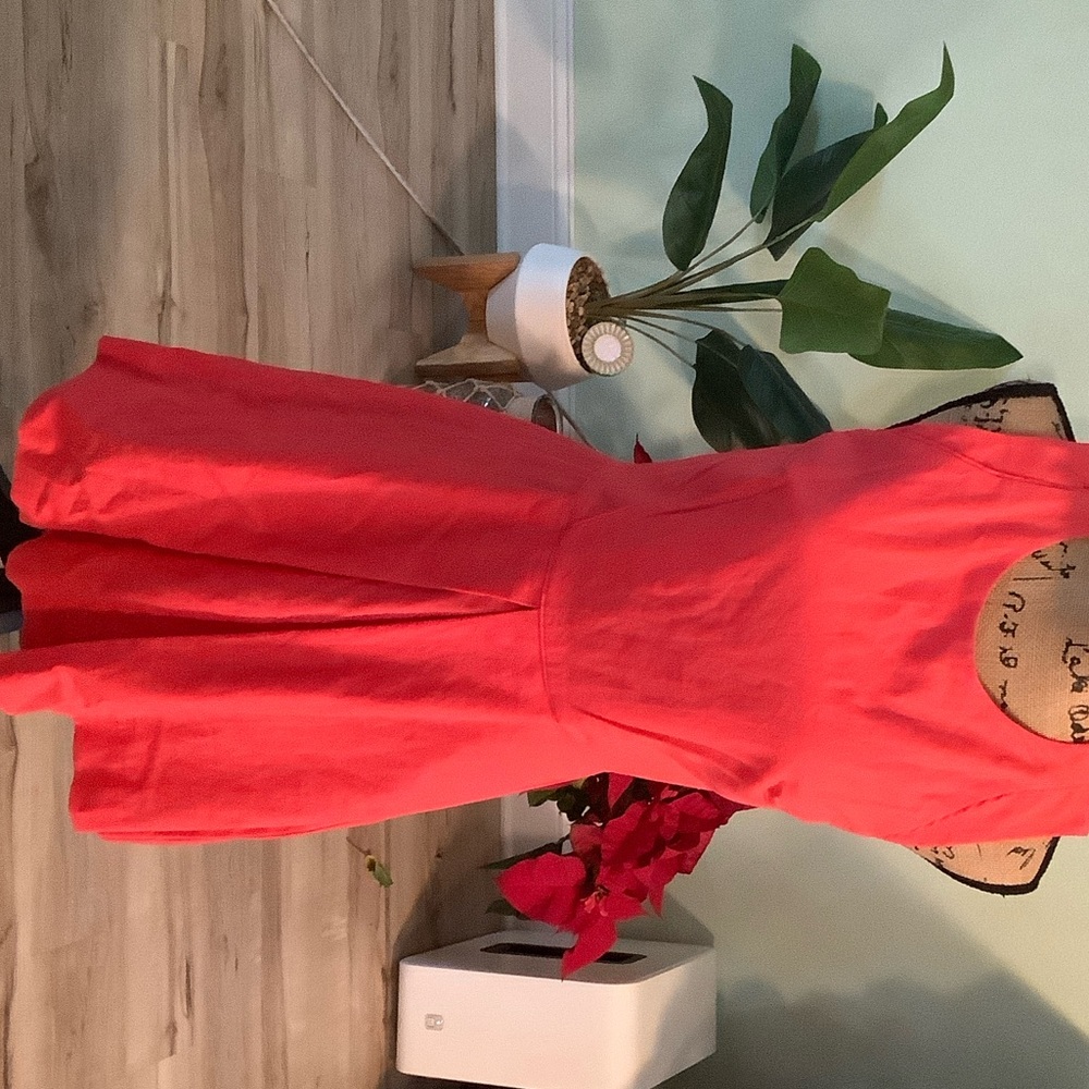 GAP Asymmetrical Dress in Vibrant Coral